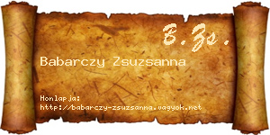 Babarczy Zsuzsanna névjegykártya